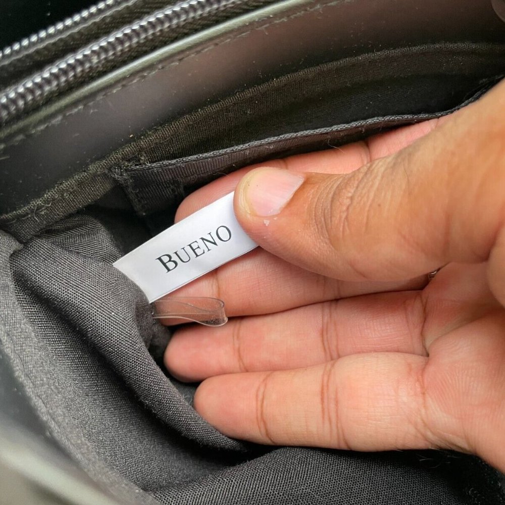 Bueno Women Shoulder Bag Green/Black Bag Hand Bag Fabric Bag - Picture 6 of 12